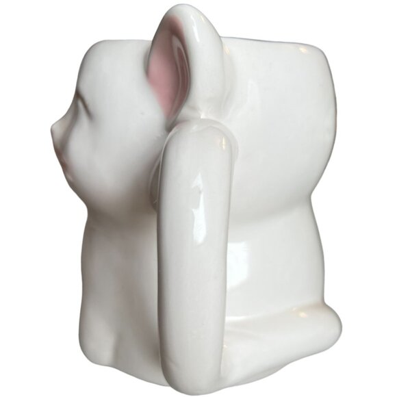 3D Ceramic Cat Mug Planter Flowers in Hair Glazed Charming Pristine 16 oz - Picture 6 of 12